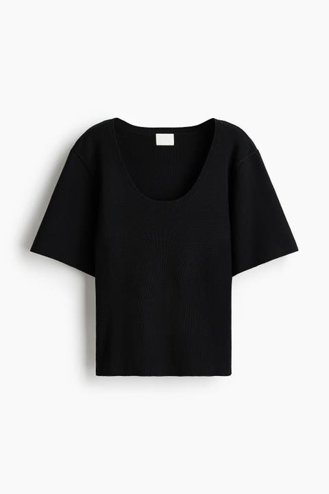 Fine-knit T-shirt