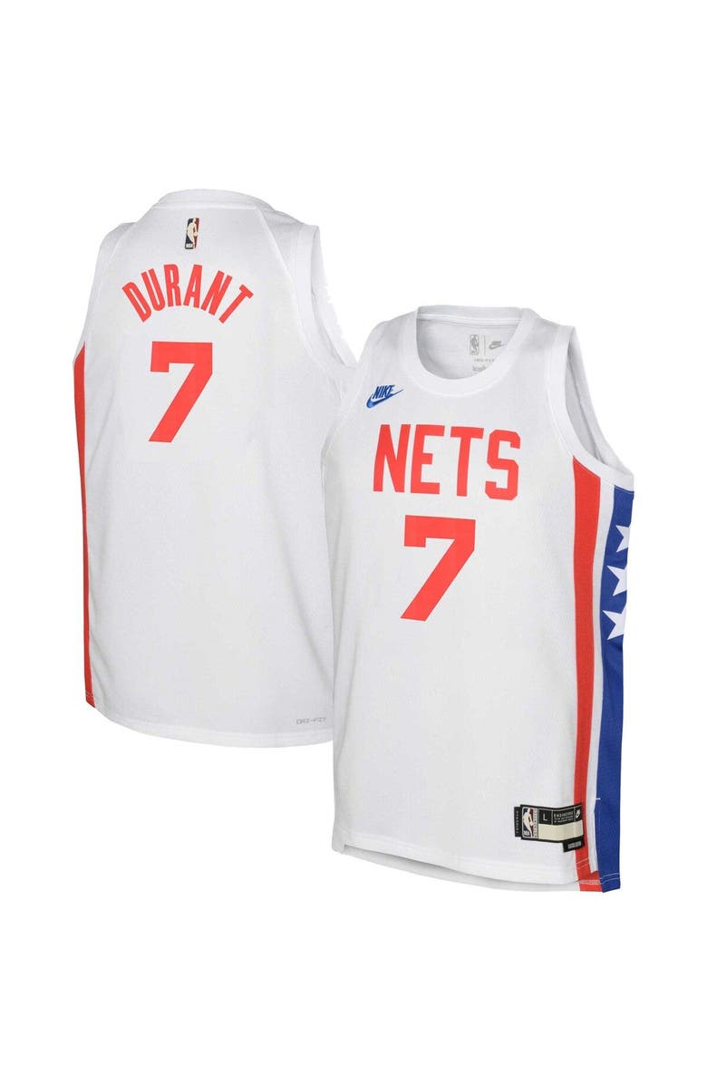 Nike Youth Nike Kevin Durant White Brooklyn Nets 2022/23 Swingman Jersey - Classic Edition, Main, color, 