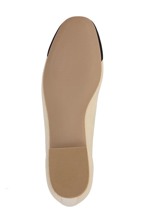 Mia Raisa Stretch Knit Flat In Sand/black