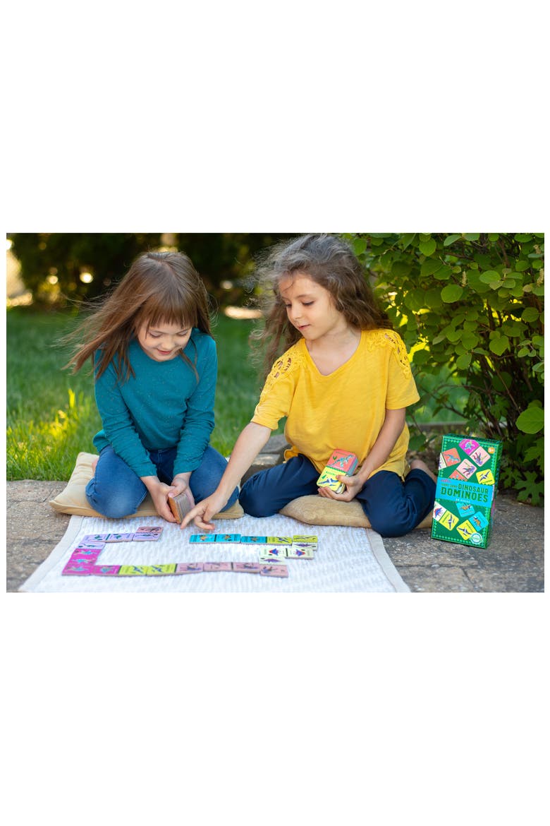 Giant Shiny Dinosaur Dominoes, Alternate, color, GREEN