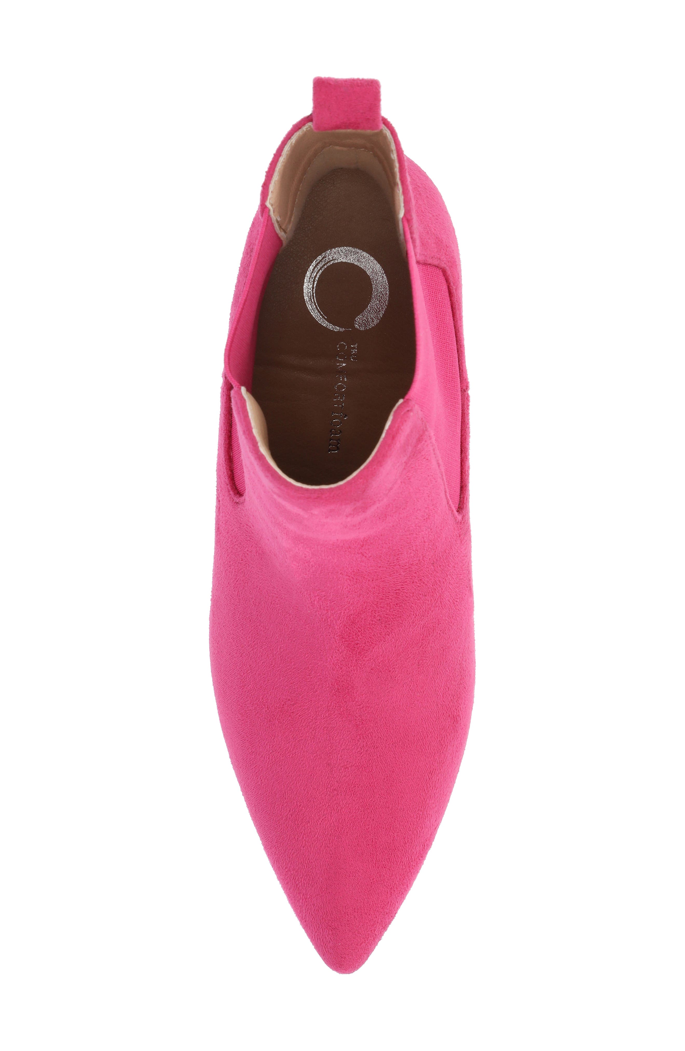 Journee Collection Pointed-Toe Vegan Leather Bootie, Alternate, color, Fuchsia