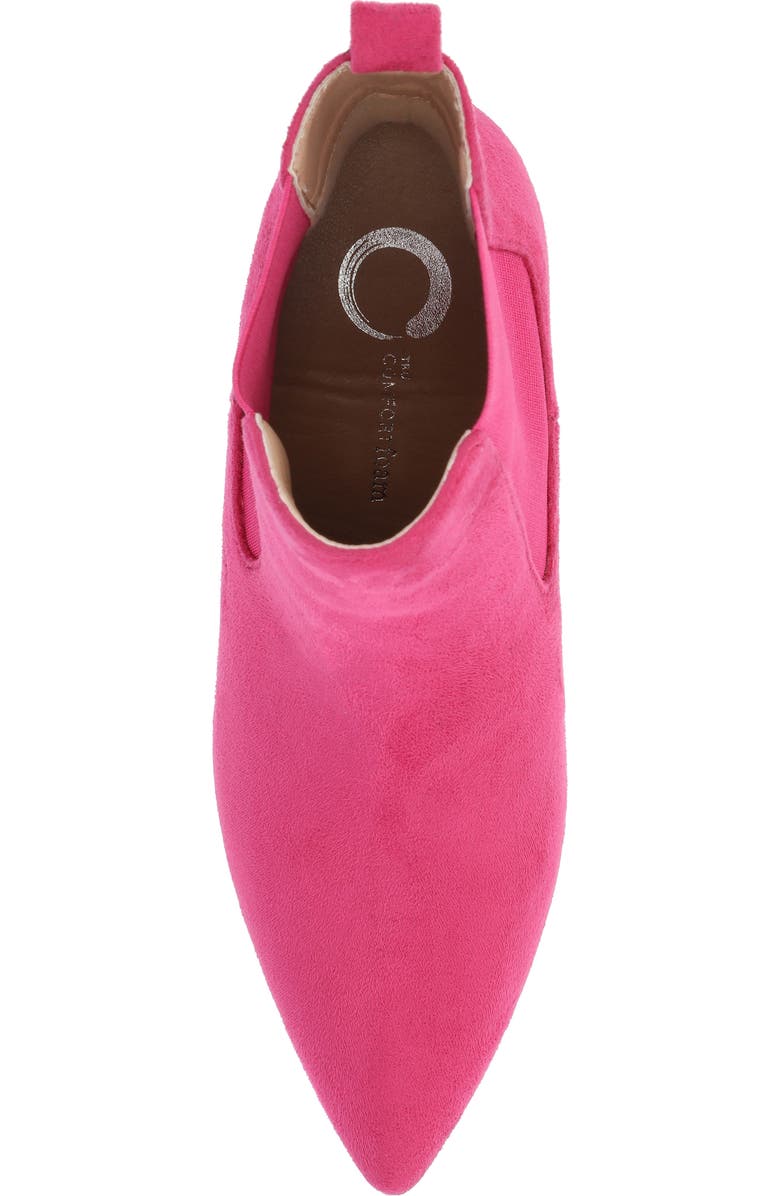Journee Collection Pointed-Toe Vegan Leather Bootie, Alternate, color, Fuchsia