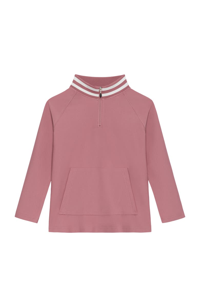 Courtside Kids Girls Retro Half-Zip, Main, color, Dusty Pink