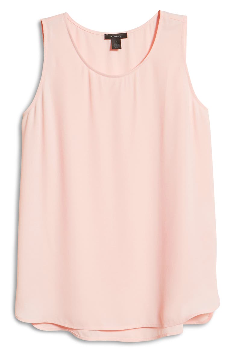 Scoop Neck Woven Shell, Alternate, color, PINK CHINTZ