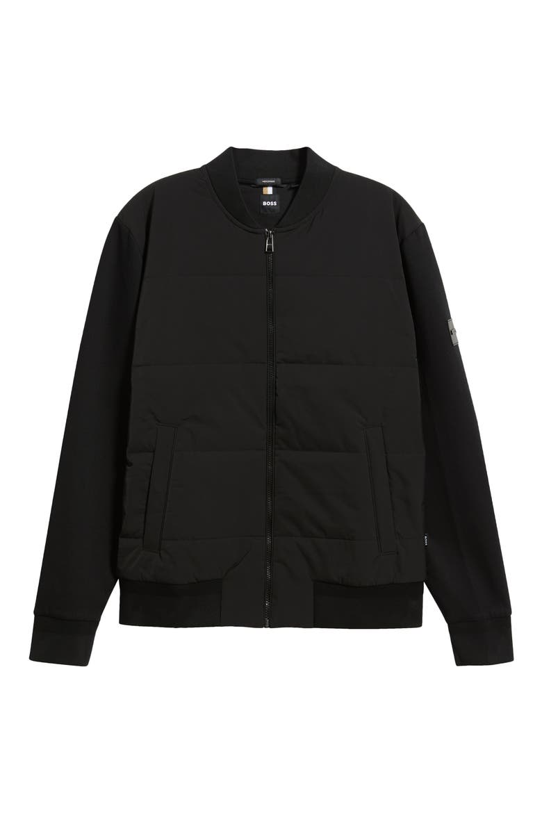 Skiles Padded Bomber Jacket, Alternate, color, BLACK