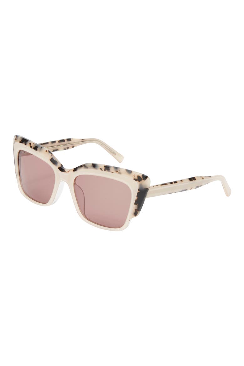 55mm Gradient Cat Eye Sunglasses, Alternate, color, BONE
