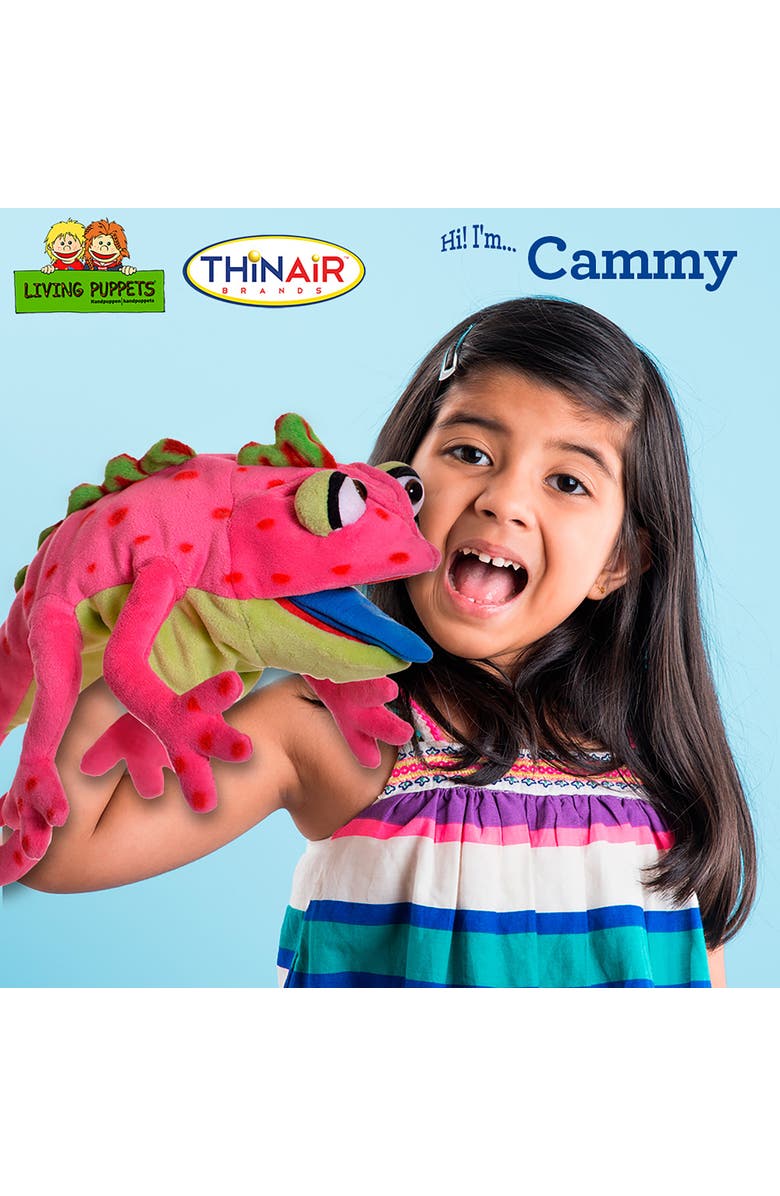 Living Puppets Cammy The Pink Chameleon 16 Inch Plush Hand Puppet, Alternate, color, Pink