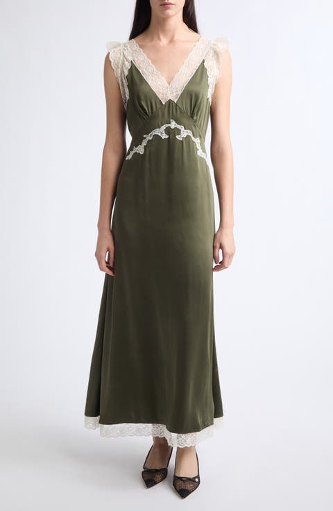 Irene Lace Trim Midi Dress
