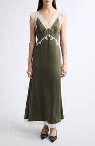 Tanner Fletcher Irene Lace Trim Midi Dress