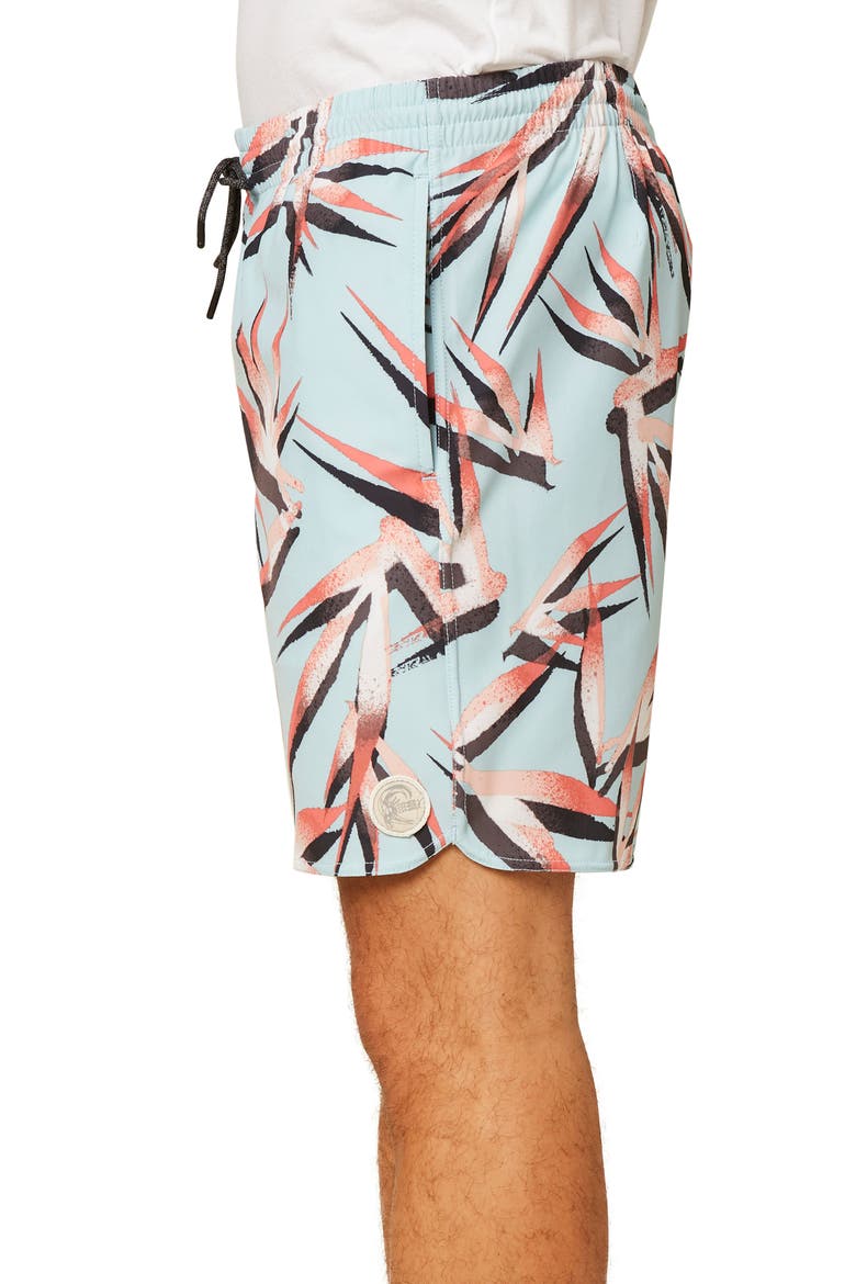 Birds Volley Swim Trunks, Alternate, color, ICE WATER