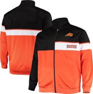 PROFILE Men's Black/Orange Phoenix Suns Big & Tall Pieced Body Full-Zip Track Jacket