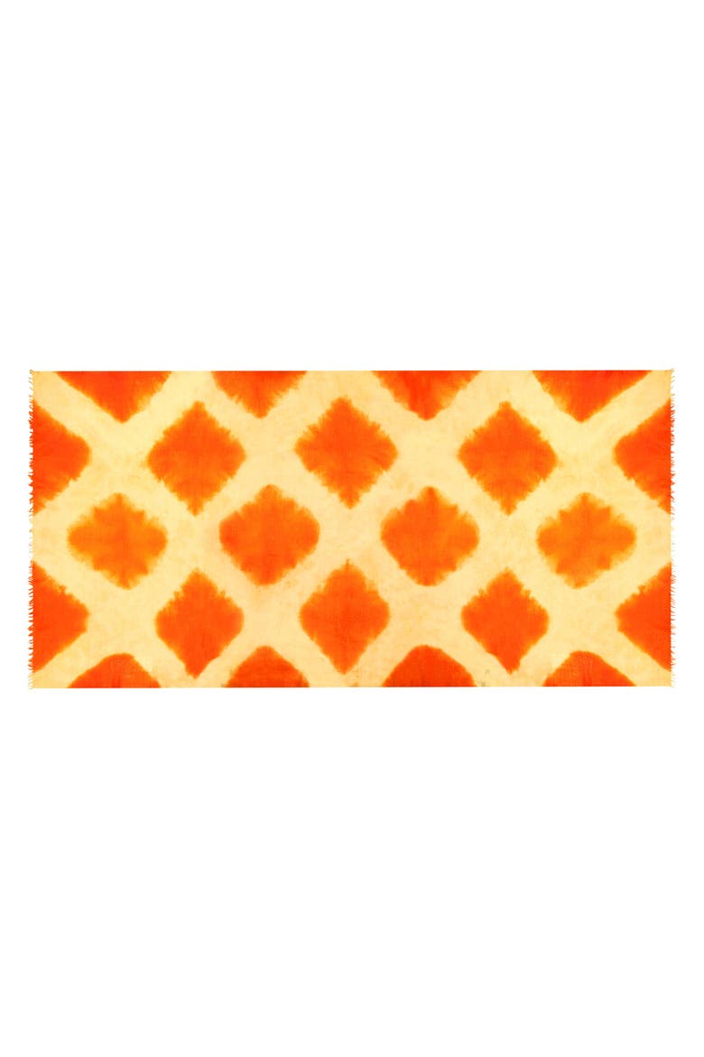 Cashmere Dip Dye Shawl, Alternate, color, Fiery Sunset