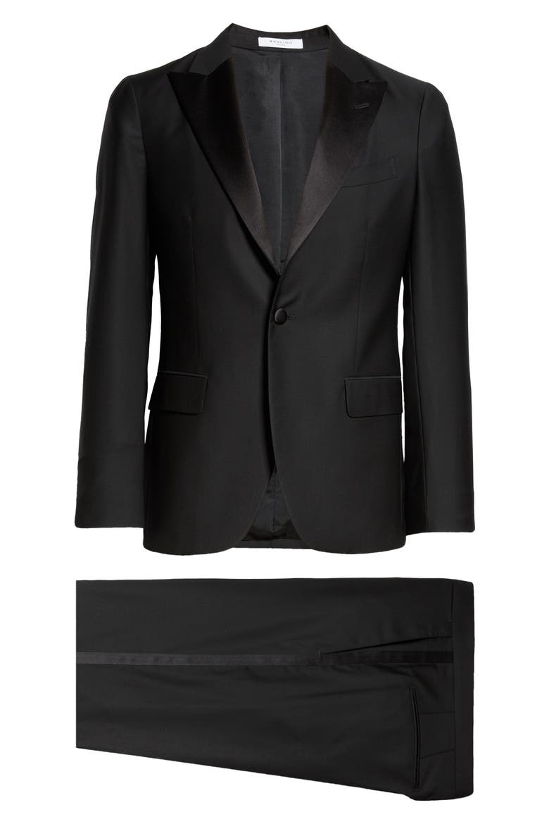 Stretch Wool Tuxedo, Alternate, color, BLACK