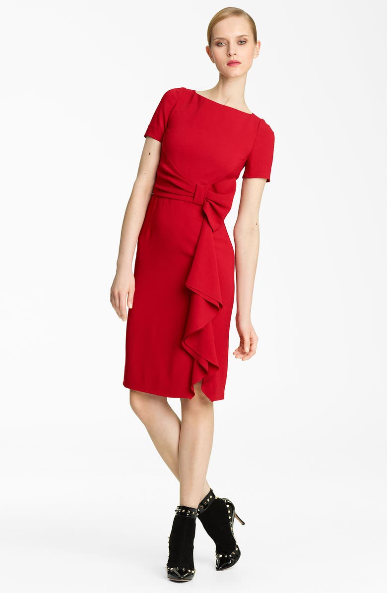 Valentino Side Drape Stretch Cady Dress, Main, color, 