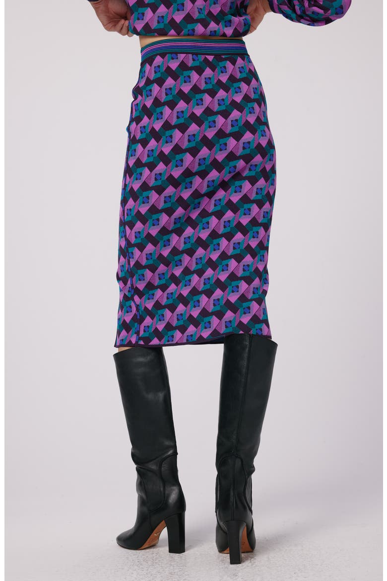 Gusta Geometric Knit Pencil Skirt, Alternate, color, STAGE BOSS PINK