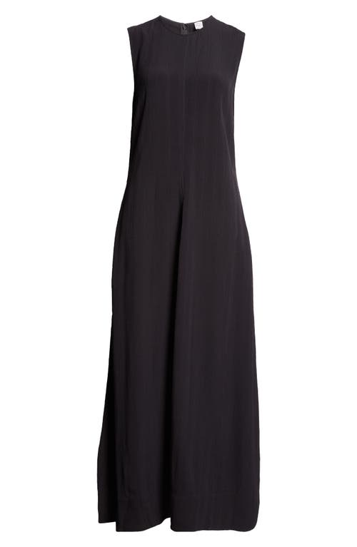 Totême Toteme Woven Stripe Sleeveless A-line Dress In Black