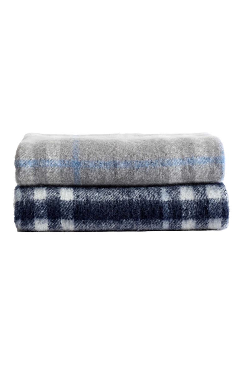 Ryan Cove Plaid Microfiber Throw Blanket, Alternate, color, DARK BLUE