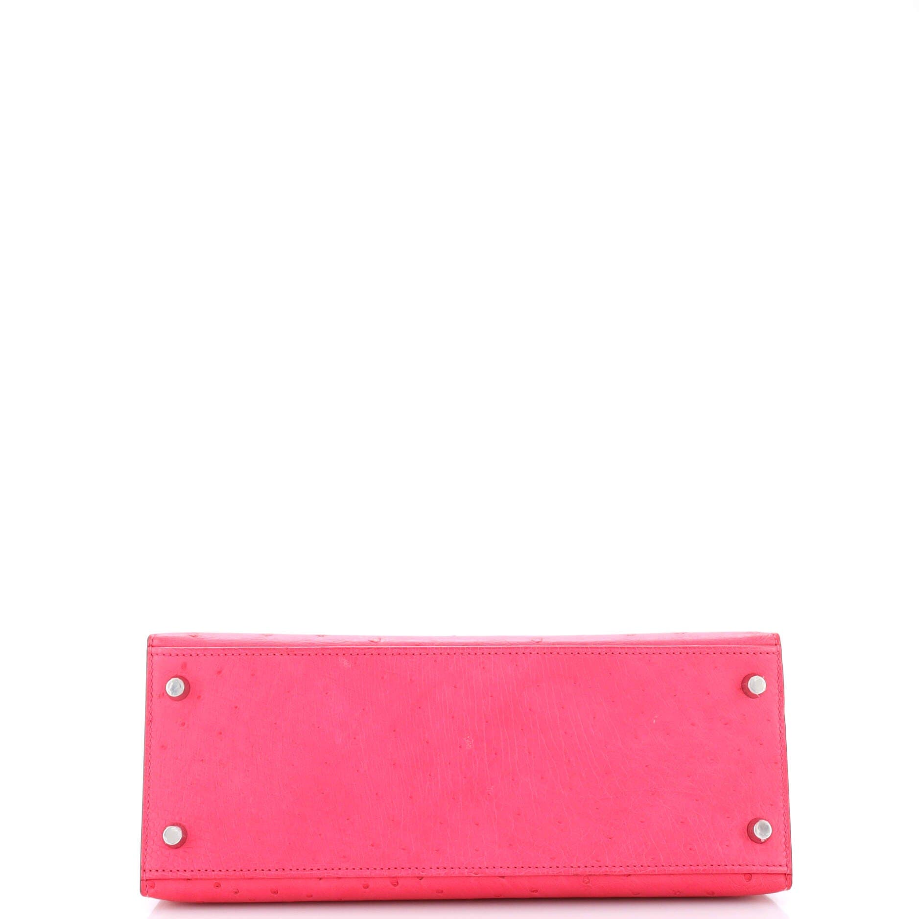 Pre-Owned Hermes Kelly Handbag Pink Ostrich with Palladium Hardware 28, Alternate, color, 