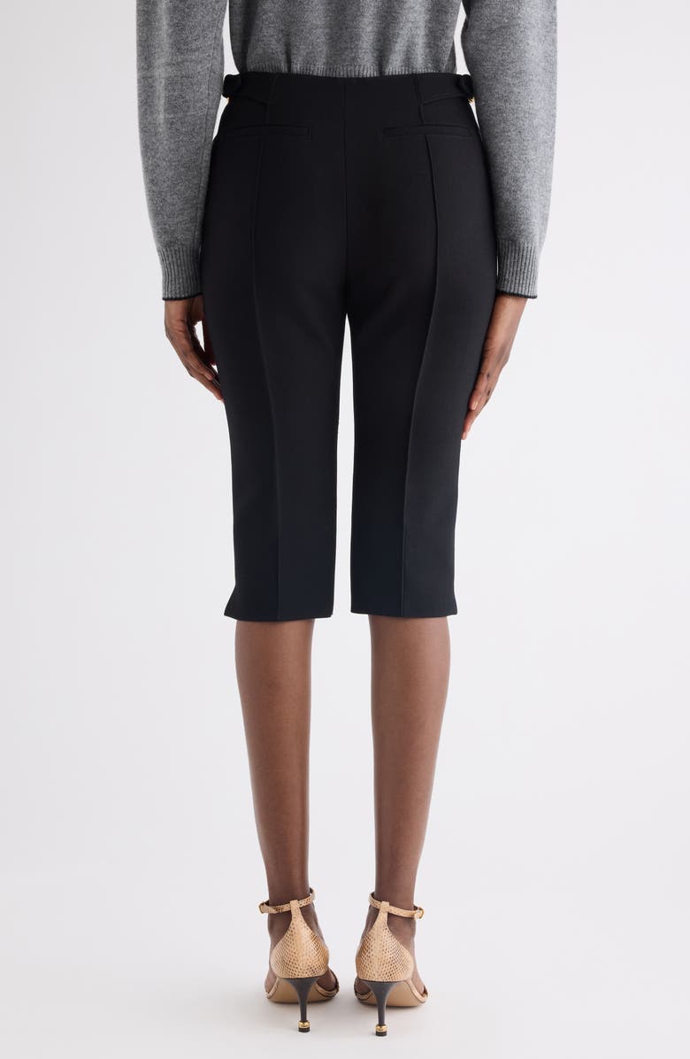 Chloé Tailored Wool Crepe Capri Pants, Alternate, color, Black