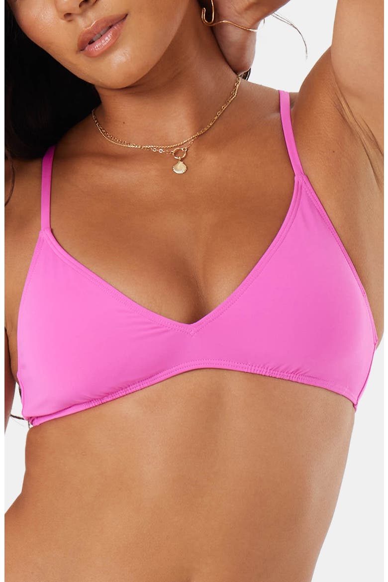 Beach Classics Strappy Athletic Triangle Bikini Top, Main, color, MAUI PINK