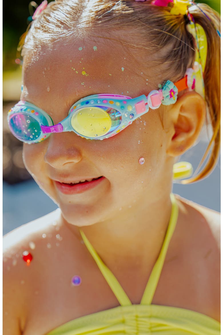 Kids' Tropical Swim Goggles, Alternate, color, BLUE