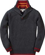 Hope & Henry Baby Boys' Mock Neck Button Placket Sweater, Infant