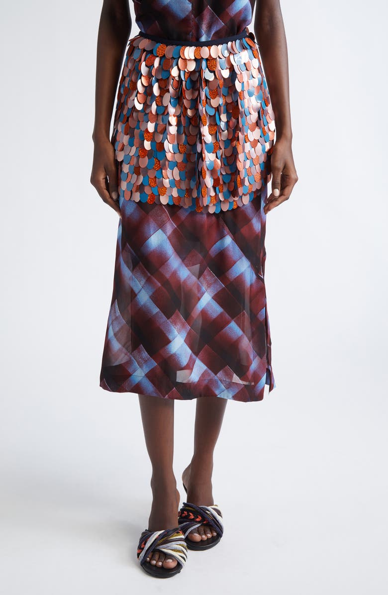 Dries Van Noten Gabrina Sequin Embellished Wrap Miniskirt, Main, color, Blue