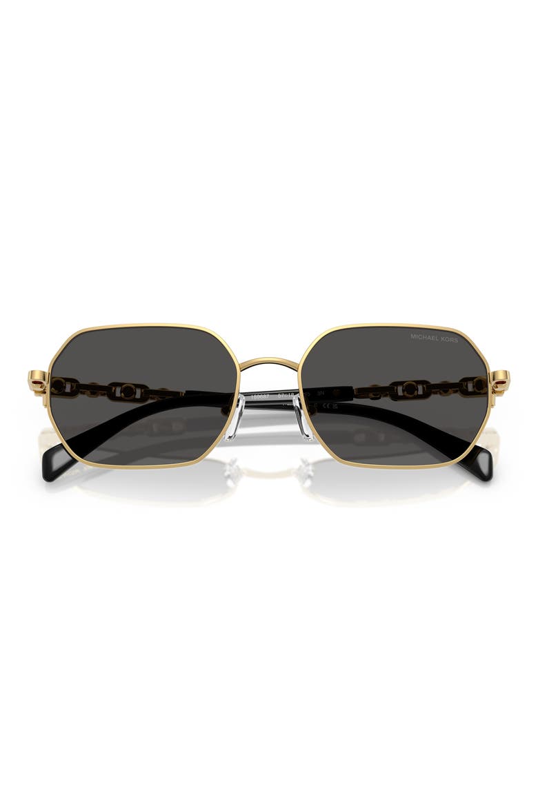 57mm Irregular Sunglasses, Alternate, color, GOLD / DARK GREY