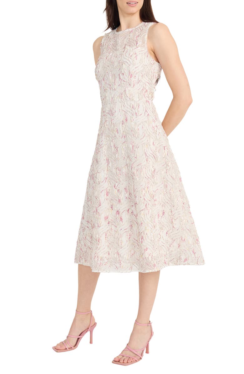 Maggy London Embroidered A-Line Midi Dress, Alternate, color, 