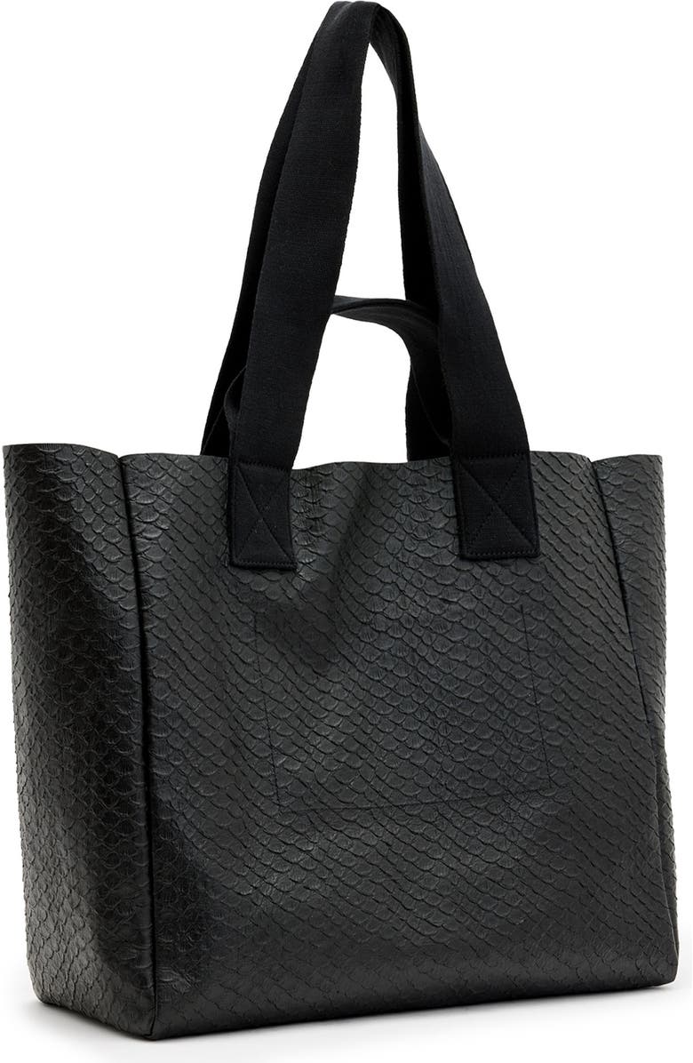 AllSaints Izzy Snakeskin Embossed Leather Tote, Alternate, color,