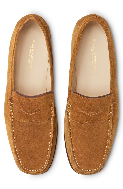 Stuart Weitzman Brady Penny Loafer In Camel Tan