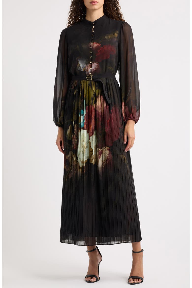 Adira Floral Long Sleeve Midi Dress, Main, color, VERONA FORREST