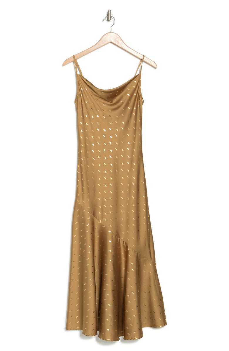 Bonheur D'Amour Metallic Dot Cowl Neck Mermaid Dress, Alternate, color, 