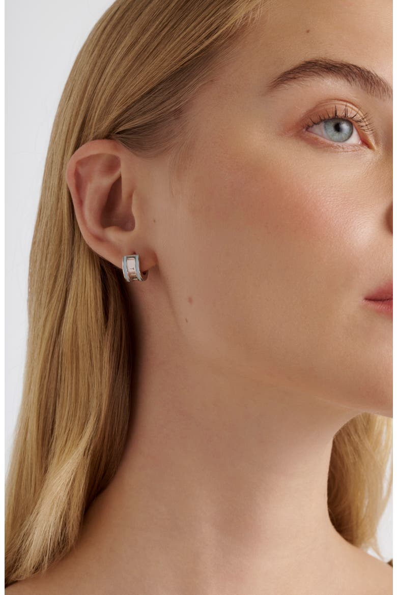 Rolo Classic Color Huggie Hoop Earrings, Alternate, color, METALLIC SILVER