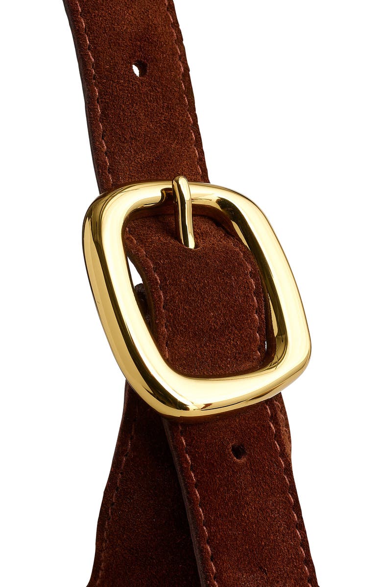 Madewell The Sculptural Buckle Suede Shoulder Bag, Alternate, color,