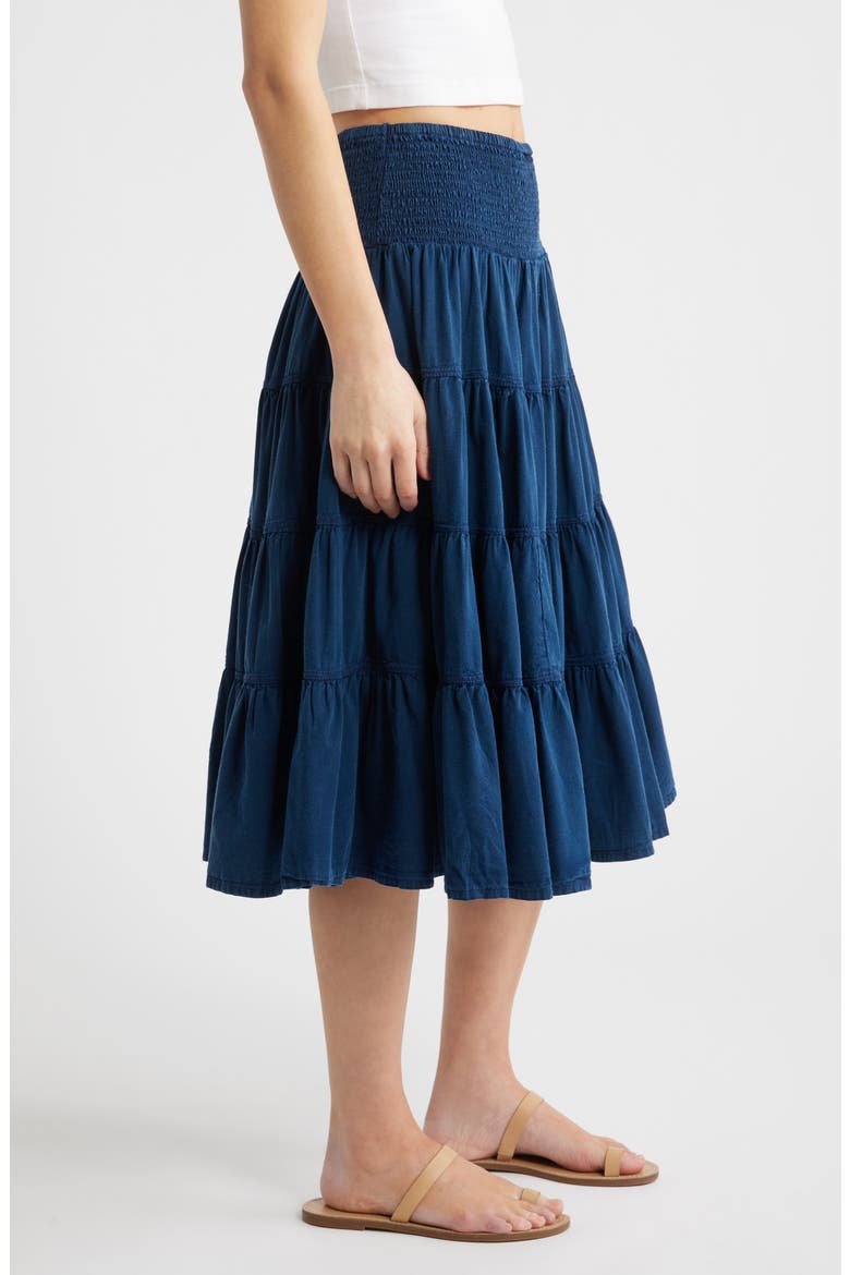 Bea Cotton Tiered Skirt, Alternate, color, BLUE