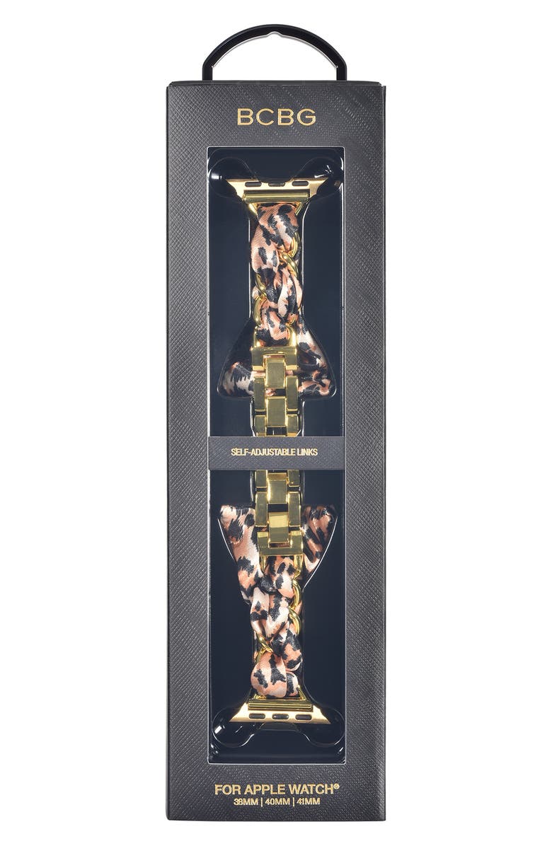 RItech Scarf & Chain Watch Band, Alternate, color, Leopard/ Gold