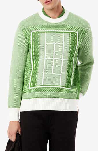 Tennis Court Cotton Blend Jacquard Sweater