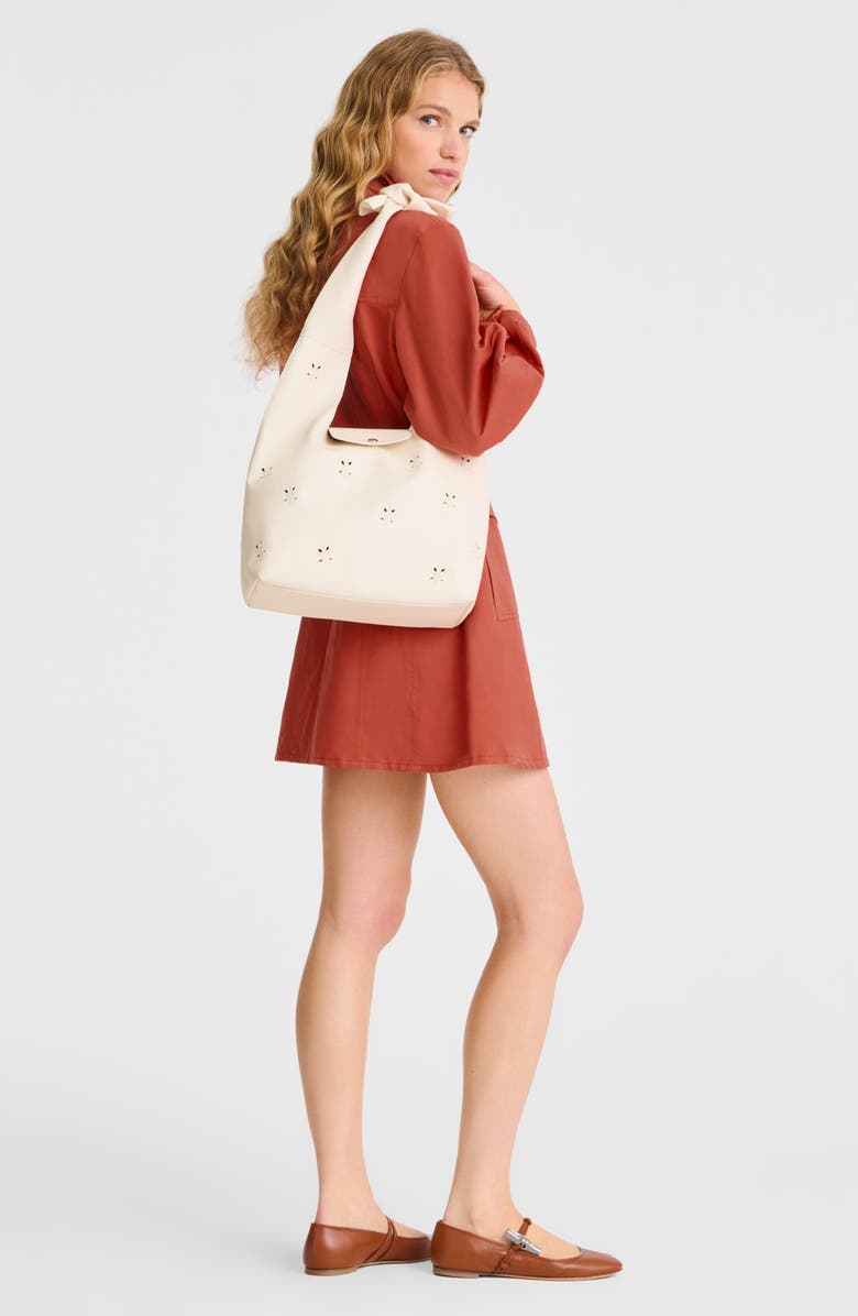 Longchamp Le Pliage Broderie Anglaise Leather Shoulder Bag, Alternate, color,