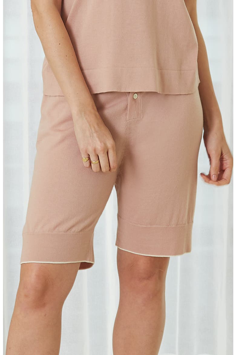 Tie waist Sleep Shorts, Alternate, color, Blush