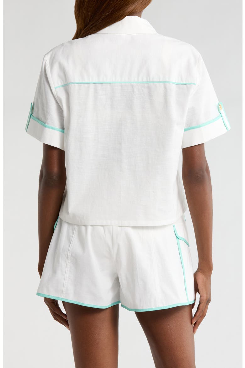 Crop Cover-Up Button-Up Shirt, Alternate, color, CRYSTAL TIDES