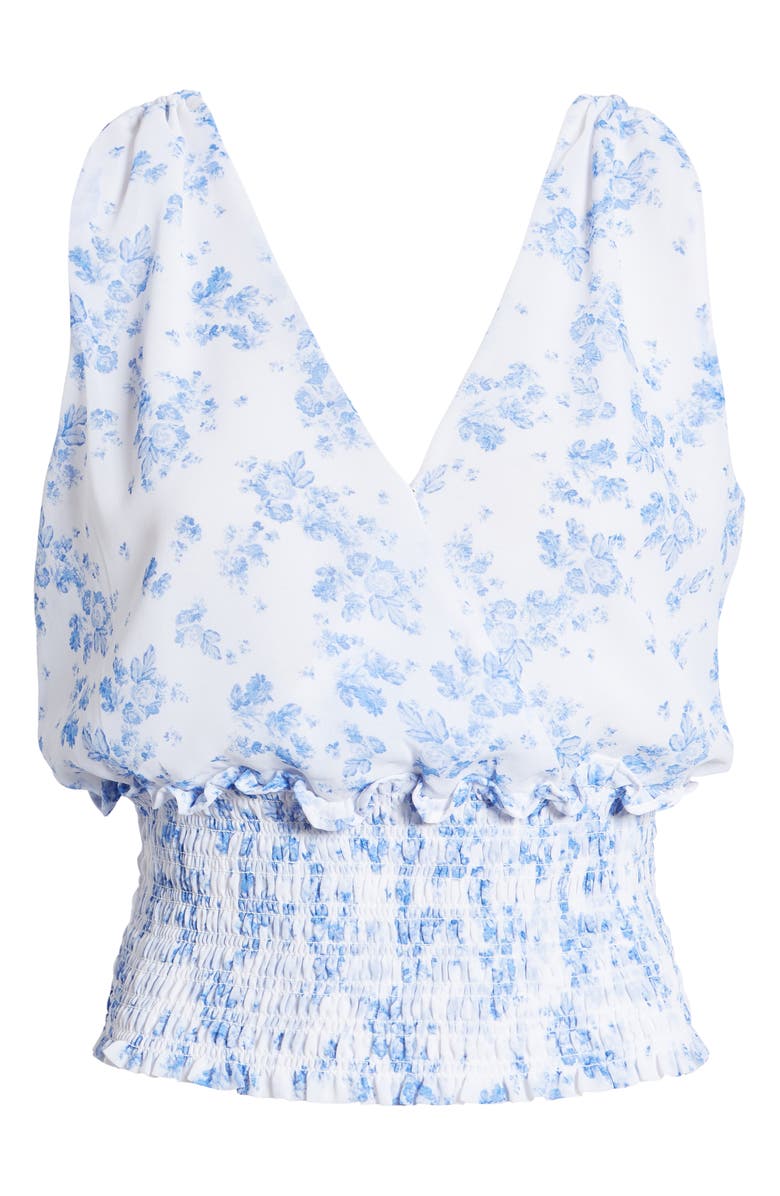 1.STATE Sleeveless Smocked Wrap Blouse, Alternate, color, 