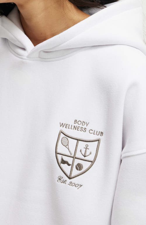 Cotton On Body Plush Premium Graphic Hoodie In White Heritage Wellness Club