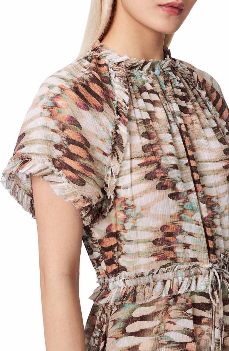AllSaints Lamaia Handkerchief Cotton Midi Dress, Alternate, color, Oceano Soft Pink