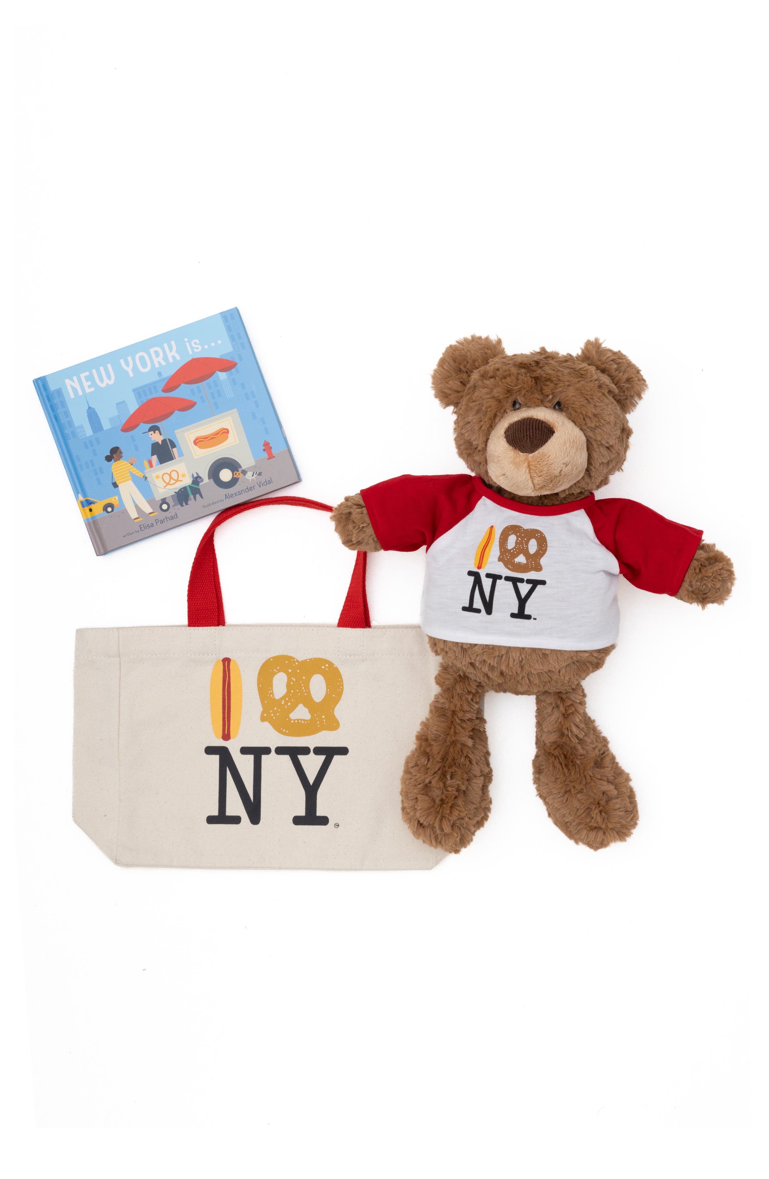 Tote, Book and Teddy Bear Stuffed Animal Set, Alternate, color, HOT DOG