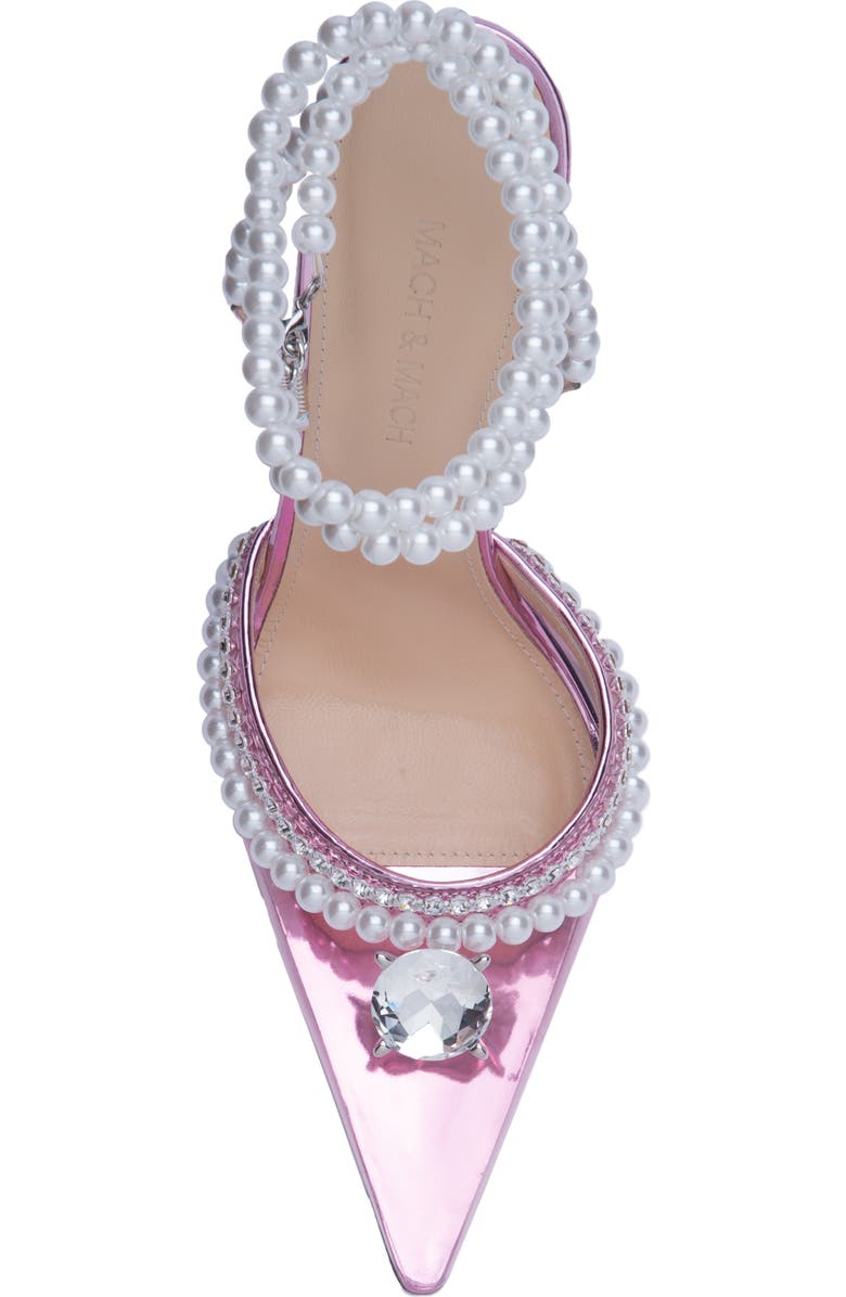 Mach & Mach Diamond of Elizabeth Imitation Pearl Pointed Toe Pump, Alternate, color,