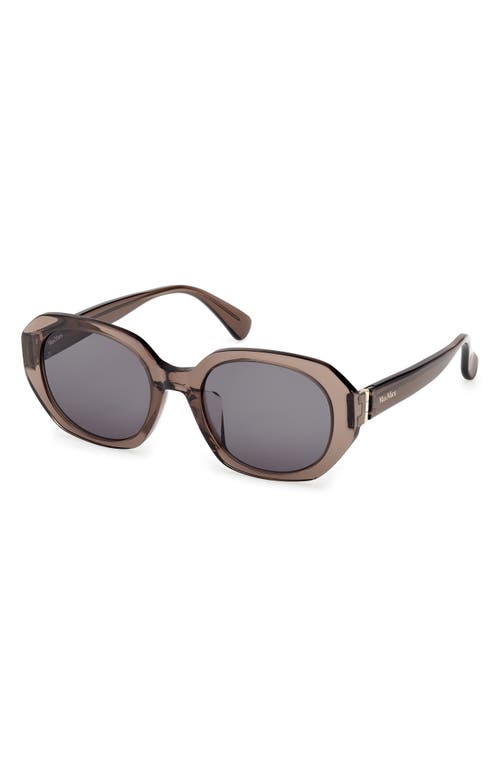 Max Mara 54mm Round Sunglasses In Brown