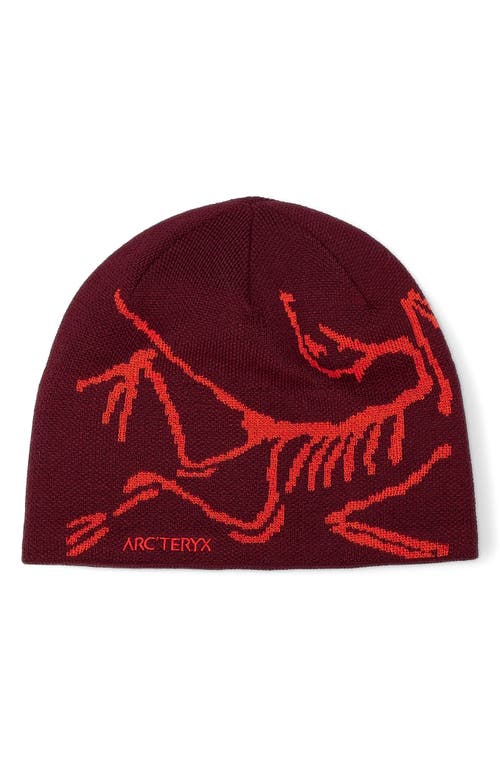 Arc'teryx Bird Head Merino Wool Blend Beanie In Burgundy