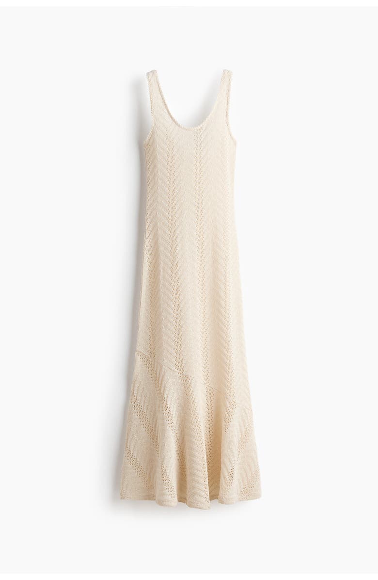 H&M Crochet-look Midi Dress, Main, color, Light Beige