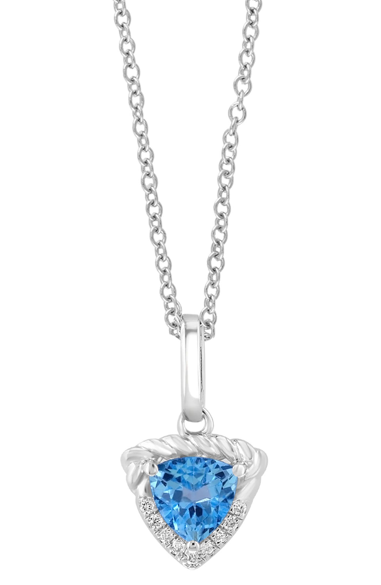 EFFY Diamond & Blue Topaz Pendant Necklace